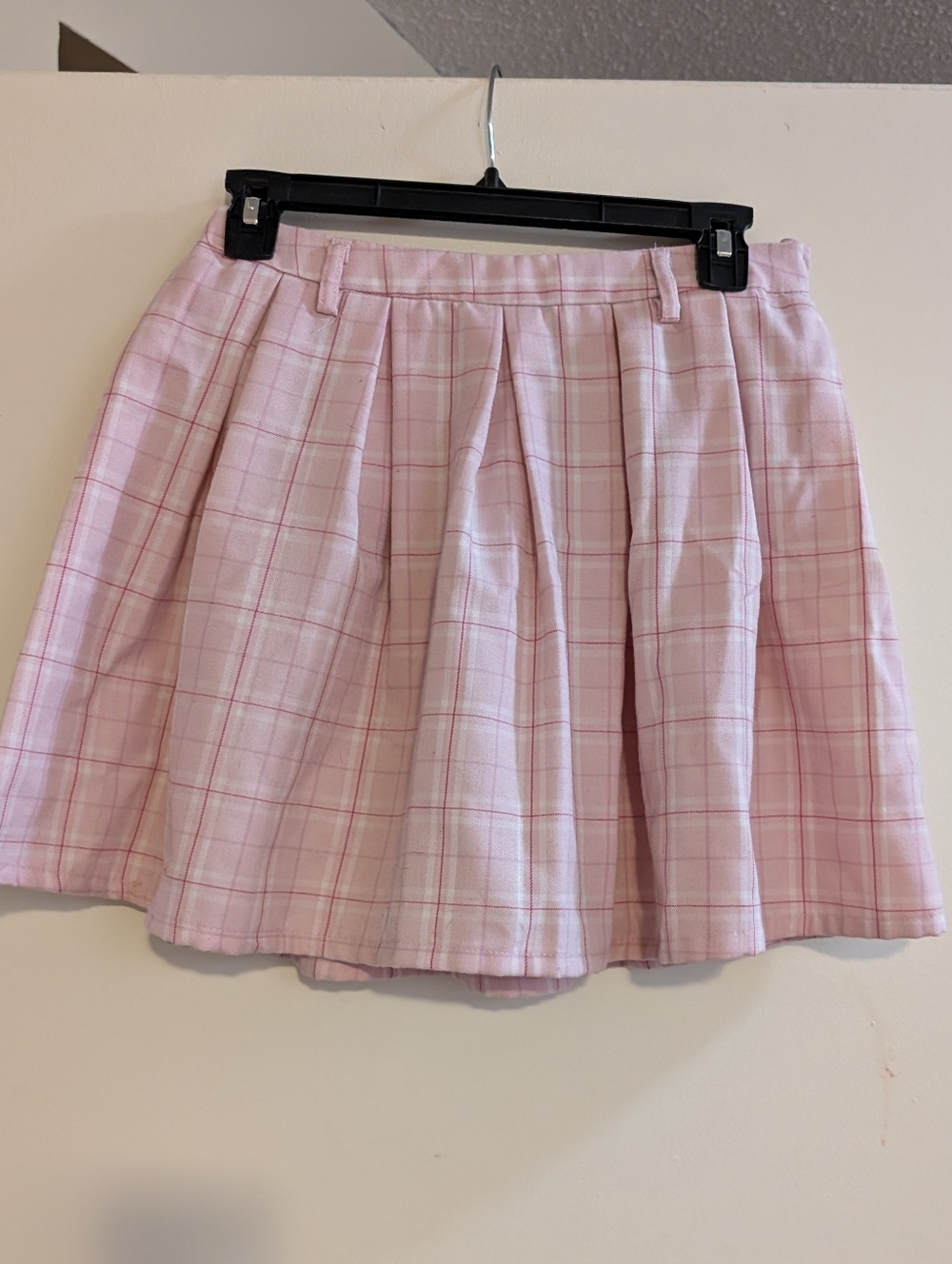 Hot Topic Pink Plaid Circle Skirt